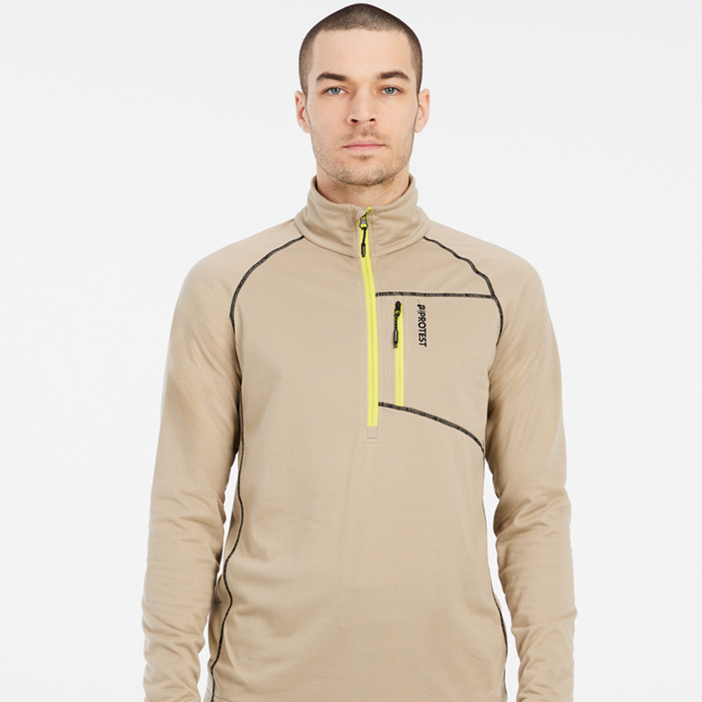 PULL PRTKODY 1/4 ZIP ACTIVE TOP BAMBOO BEIGE